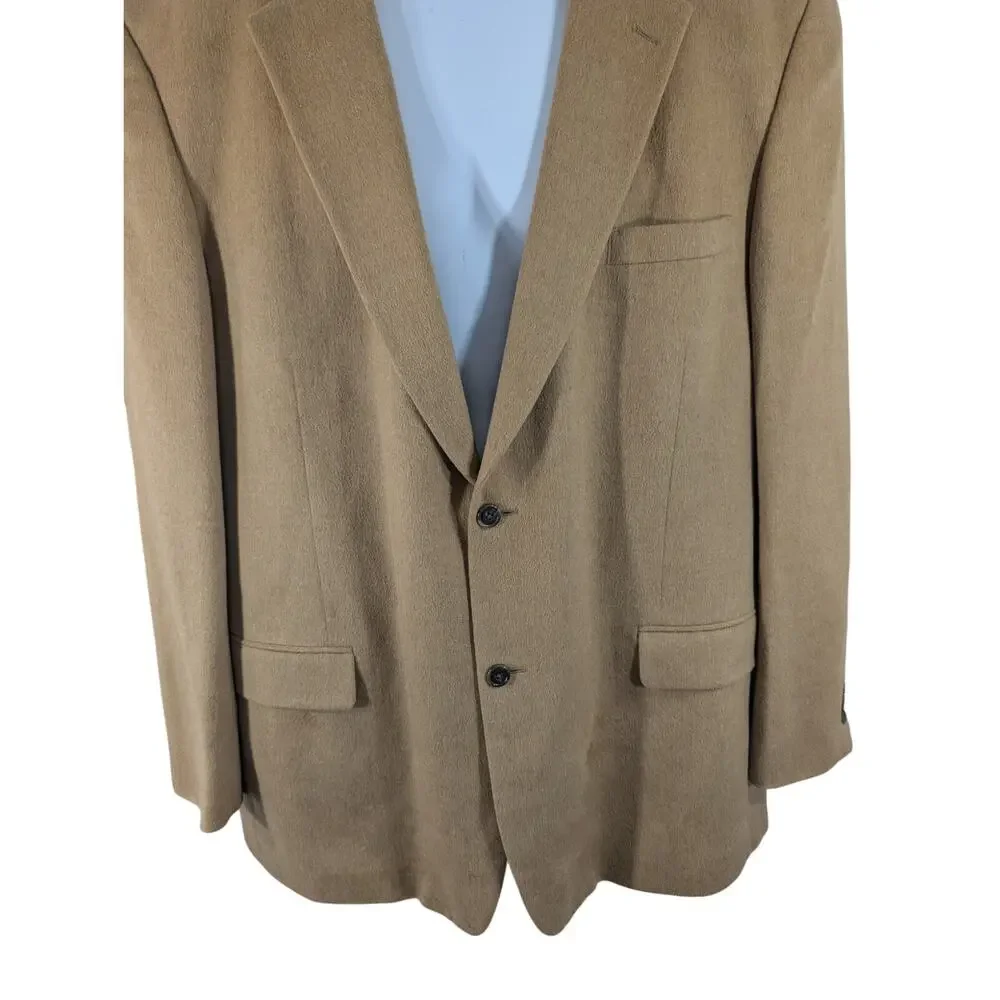 JOSEPH & FEISS! 100% CAMEL HAIR BEIGE/TAN 2 BUTTON, FULLY LINED JACKET! SZ 50XL